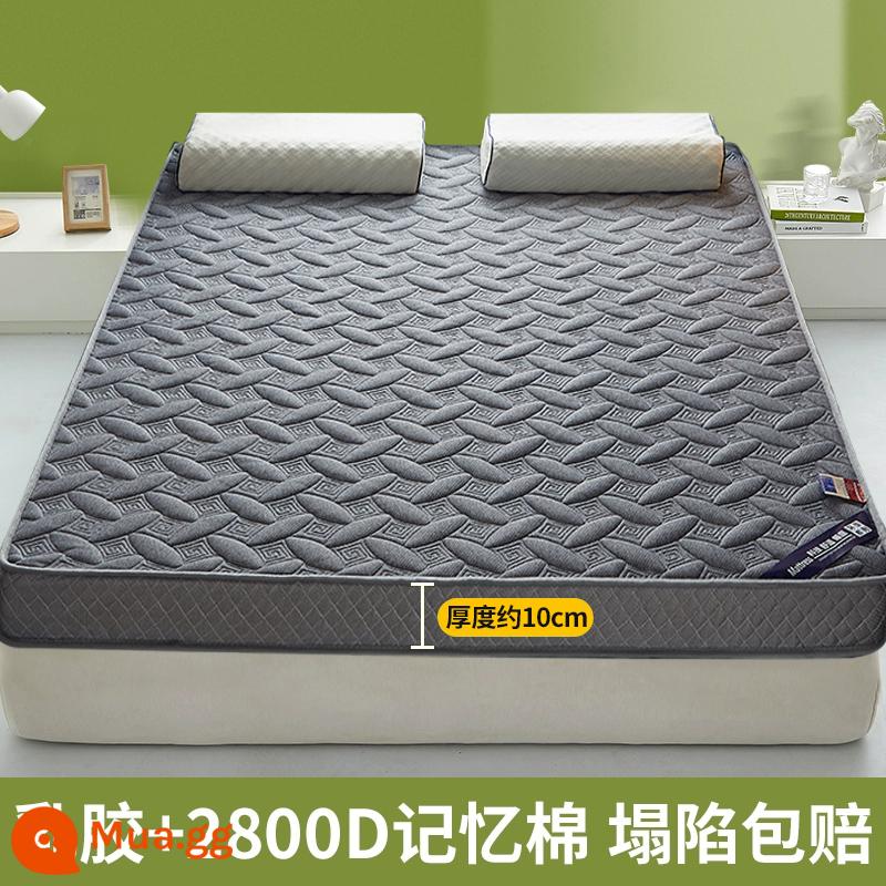 Nệm Cao Su Đệm Phòng Ngủ Nhà Giường Đôi Tatami Thảm Cho Thuê Đặc Biệt Xốp Ký Túc Xá Sinh Viên Đơn - Mẫu ba chiều - khoảng 10 cm, màu xám quý phái [chống nấm mốc và chống ẩm, mủ thật] có hàng, cần gấp