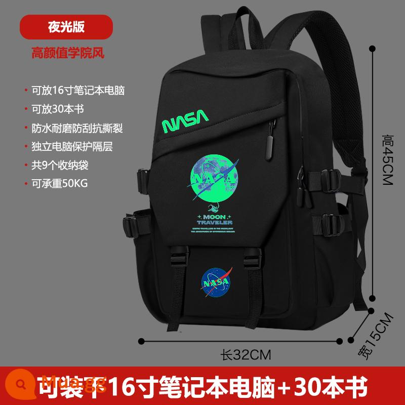 Hành Tinh Nasa Lười Thời Trang Schoolbag Ba Lô Nam Thích Hợp Học Sinh Trung Học Cơ Sở Đơn Giản Hợp Thời Trang Thương Hiệu Sinh Viên Đại Học Ba Lô - Đèn ngủ hình ngôi sao xanh của NASA