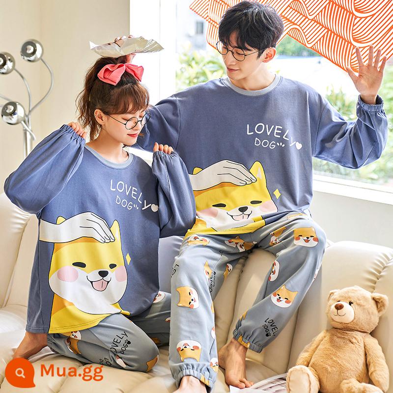 Bộ Đồ Ngủ Cặp Đôi Mùa Xuân Và Mùa Thu Cotton Nguyên Chất Dài Tay Quần Nữ Hoạt Hình Dễ Thương Size Lớn Rời Nam Homewear Bộ - GEY548-