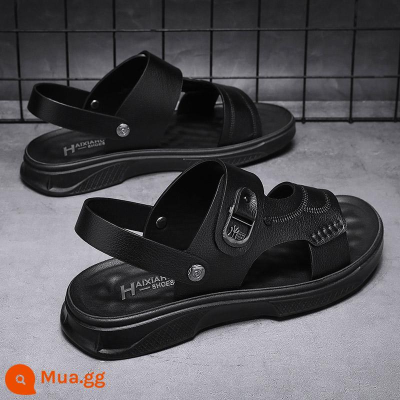 Bố Giày Sandal Nam Mùa Hè Ngoài Trời Đi Lái Xe Thể Thao Giải Trí Chống Trơn Trượt Khử Mùi Đáy Mềm Chịu Mài Mòn Dép Đi Biển - Đen-3036