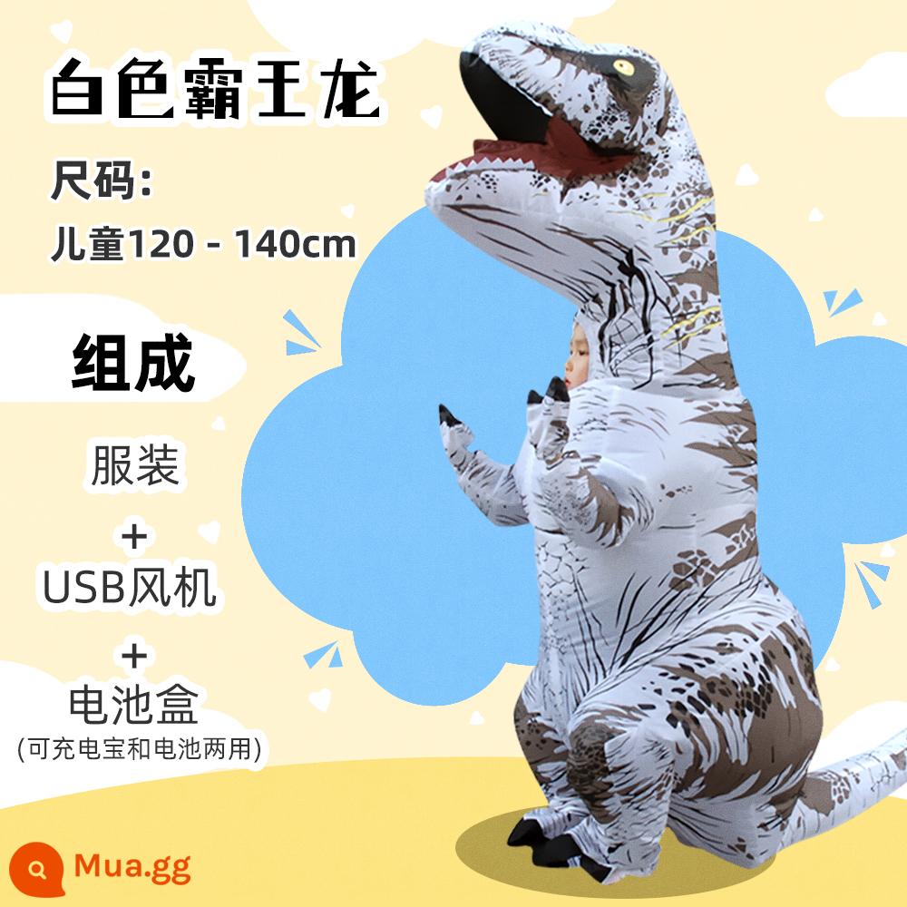 Trang Phục Giáng Sinh Trẻ Em Kỷ JuRa Trưởng Thành Khủng Long Khủng Long Tyrannosaurus Rex Bơm Hơi Quần Áo Hoạt Hình Ngộ Nghĩnh Búp Bê Trang Phục Biểu Diễn - trẻ em màu trắng