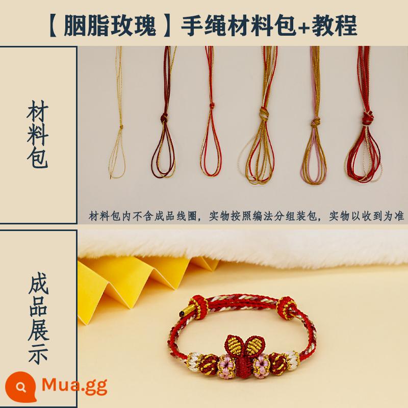 Handmade DIY Dệt Thỏ Năm Mới Tay Chất Liệu Dây Túi Tự Chế Đôi Tai Thỏ Dễ Thương Cặp Đôi Quà Tặng Handmade - Video hướng dẫn miễn phí về chất liệu vòng tay hoa hồng Rouge