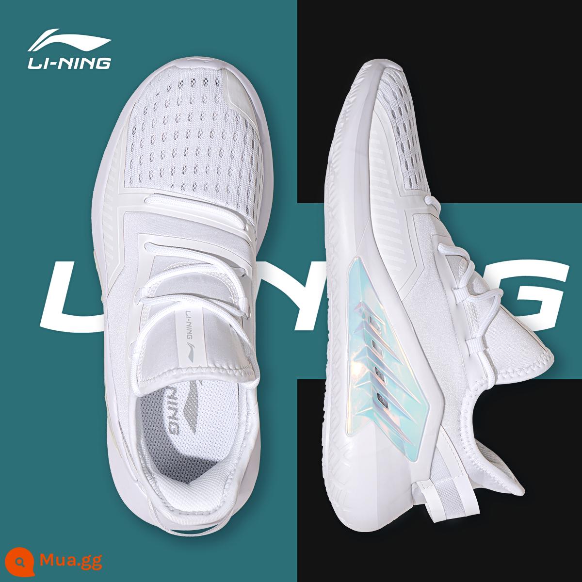 Giày chạy bộ Li Ning nam mùa xuân hè 2023 giày chạy bộ mới chống sốc chính hãng giày thể thao nam màu đen giản dị - Màu trắng tiêu chuẩn (Yixing)