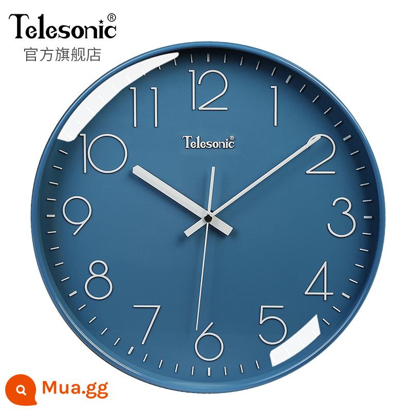 Telesonic/King Xingxing Modern Simple Watch Nhà phòng khách S yên tĩnh đồng hồ thời trang đồng hồ trang trí Bắc Âu - 12 inch màu xanh (đường kính 30,5 cm) [chuyển động im lặng + thay thế 365 ngày]