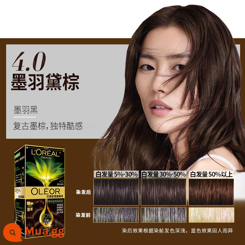 [Live Exclusive] Bộ 3 hộp Kem ủ tóc Paris Laiya Perfect Hair Color Cream Black White - 4.0 Moyu Nâu đậm*3 hộp