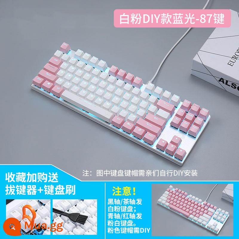 Daryou EK815 Hawaiian Green chủ đề Máy máy máy móc Bàn phím đen TEA ĐEN XAN Đen Trà Shax Game 87/108 Key - Phiên bản cáp lãng mạn Sakura Pink 87 phím