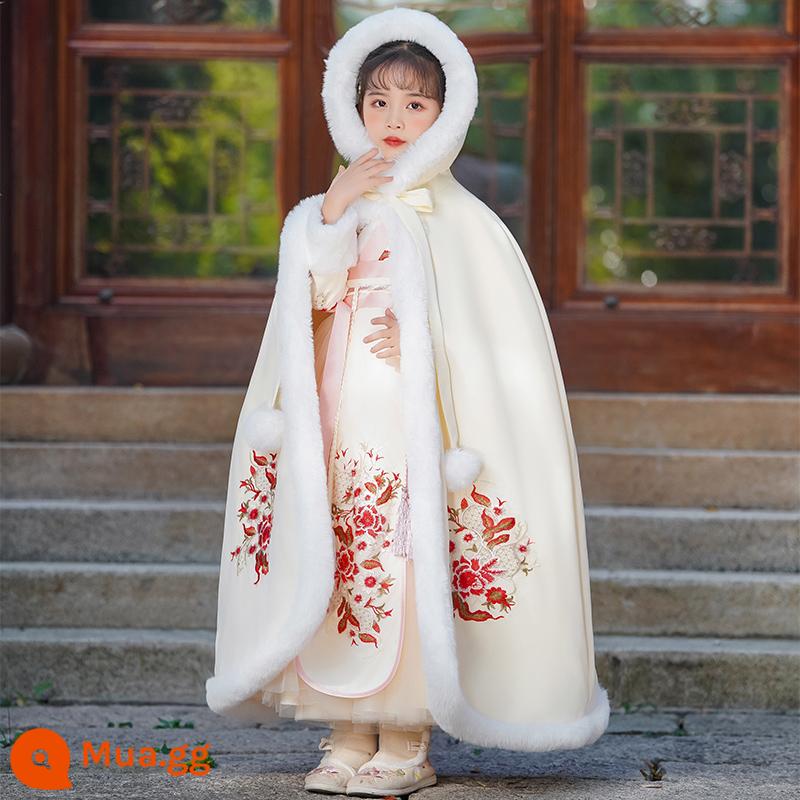 Trang phục mùa đông Hanfu cho bé gái Lời chào năm mới mùa đông mới cho trẻ em Bộ đồ nhà Đường phong cách Trung Hoa Quần áo năm mới cho bé gái Quần áo mùa thu đông - Áo choàng màu sâm panh SL2920