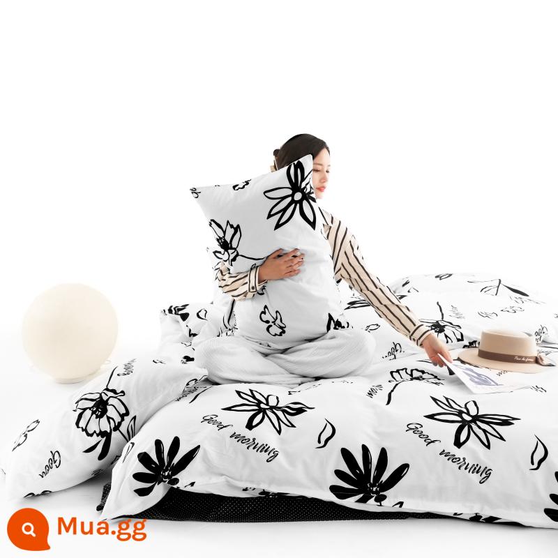 Nhẹ sang trọng và chất lượng cao cotton mùa đông ga trải giường 4 mảnh 100 cotton nguyên chất chăn ga trải giường ký túc xá sinh viên 3 4 - Rau dền [100% bông chải kỹ, một sai sẽ bị phạt mười]