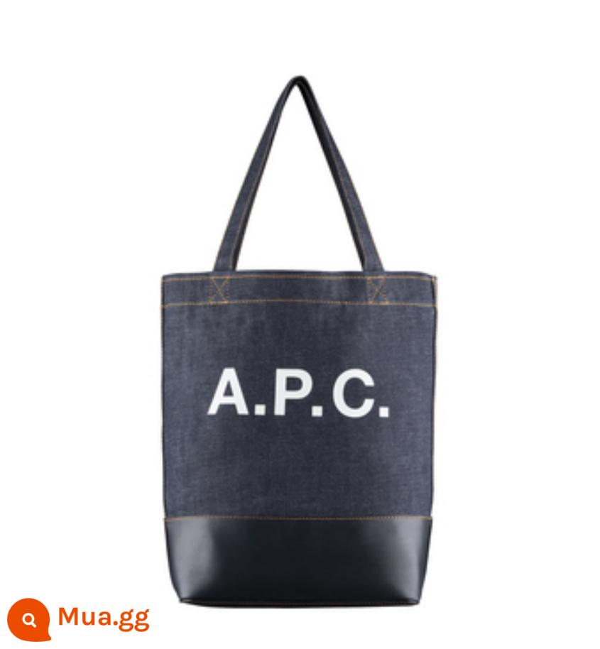 Chính hãng A.P.C. Axelle TOTE APC Denim Pippi Pippit Túi đi qua vai bình thường được liệt kê túi phụ nữ bình thường - đen