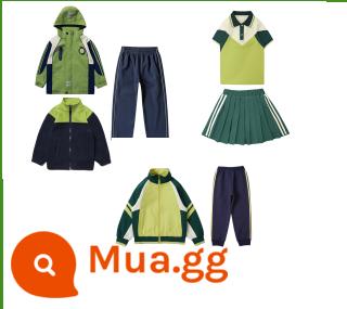 Đồng phục mẫu giáo mùa hè ảnh tốt nghiệp đồng phục lớp trẻ em thể thao đại học gió ngắn tay đồng phục học sinh tiểu học bộ đồ ba mảnh - Người mẫu nữ tiểu học 1 Tô Châu