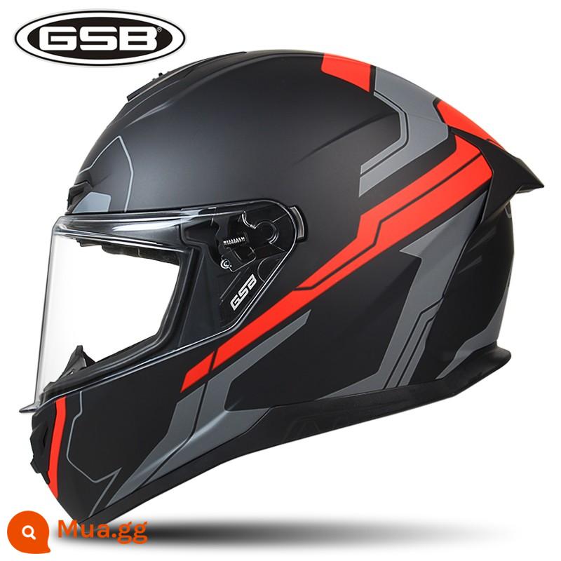 GSB Moto rcycle Mũ bảo hiểm Full Mũ bảo hiểm nam nữ Full-Bọc xe máy chống nắng Mũ bảo hiểm đi xe màu xám mũ bảo hiểm giải phóng mặt bằng - 361-Đen mờ quý ông