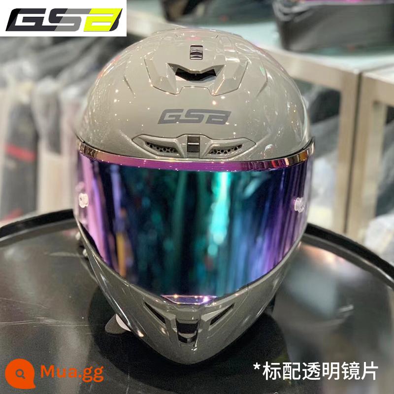 GSB Moto rcycle Mũ bảo hiểm Full Mũ bảo hiểm nam nữ Full-Bọc xe máy chống nắng Mũ bảo hiểm đi xe màu xám mũ bảo hiểm giải phóng mặt bằng - 361-xi măng màu xám