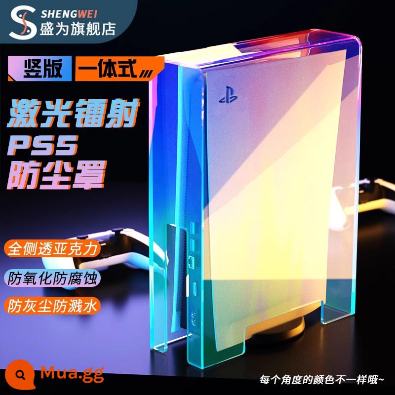 Túi lưu trữ Shengwei ps5 đeo vai PS5 Slim bảng điều khiển trò chơi ba lô tiện lợi Đế PS4 tay cầm đôi xách tay hộp đựng đĩa trò chơi túi ngủ túi che bụi hộp vỏ cứng đi mỏng - [Phong cách mới 2023] Laser Laser☆PS5 Tấm che bụi dọc★Chống oxy hóa, ăn mòn