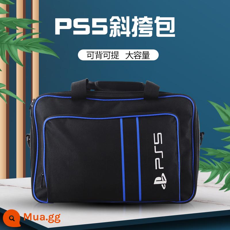 Túi lưu trữ Shengwei ps5 đeo vai PS5 Slim bảng điều khiển trò chơi ba lô tiện lợi Đế PS4 tay cầm đôi xách tay hộp đựng đĩa trò chơi túi ngủ túi che bụi hộp vỏ cứng đi mỏng - [Đen và Xanh] Túi đựng PS5 ▏Sức chứa lớn☆Có thể mang theo hoặc đeo chéo