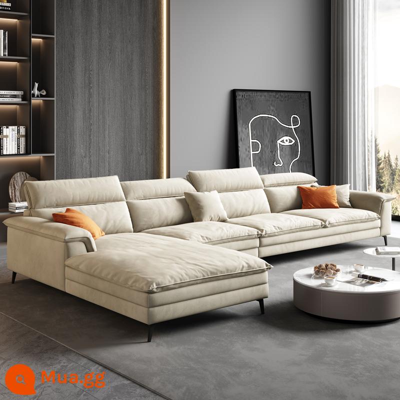 Ý tối giản công nghệ nhung cao su vải sofa căn hộ nhỏ nhà phòng khách hiện đại đơn giản thẳng hàng hoàng phi kết hợp - Màu be [Sản xuất chất lượng Phật Sơn]