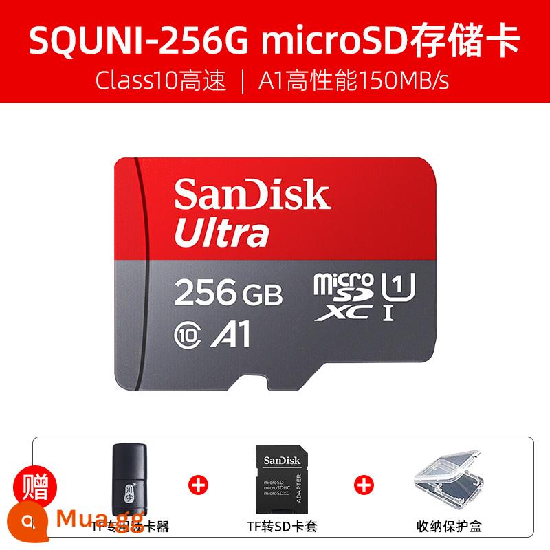 Thẻ nhớ SanDisk256g tốc độ cao thẻ tf 512g thẻ nhớ micro sd chuyển đổi máy chơi game thẻ 128g - Đầu đọc thẻ 256G +