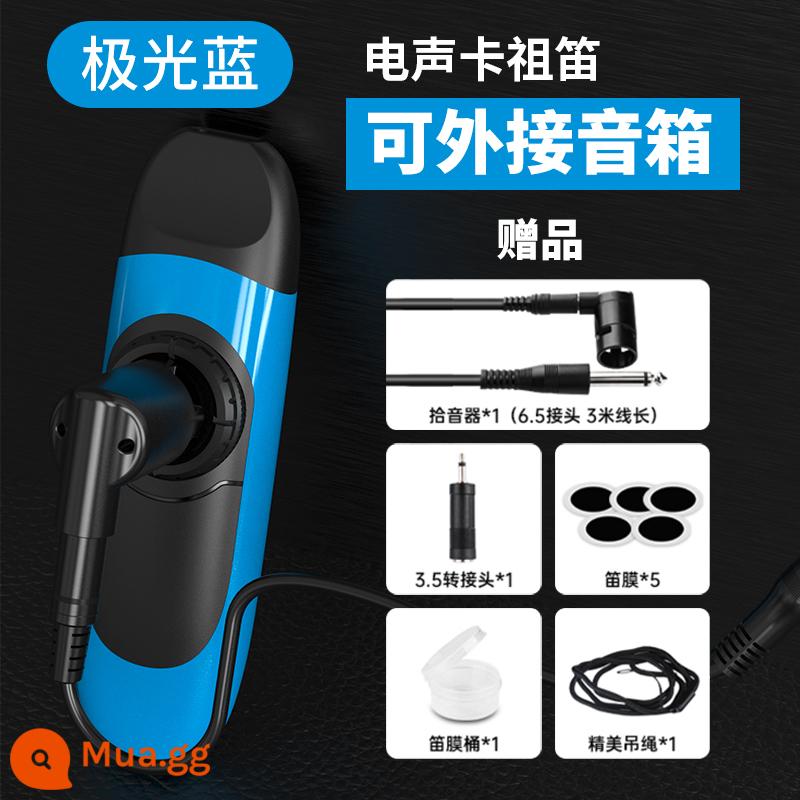 Kèn kazoo điện tử, một loại nhạc cụ cấp độ người chơi chuyên nghiệp có thể chơi mà không cần học, sáo miệng của cửa hàng hàng đầu, sáo mới dành cho người mới bắt đầu - Model điện âm màu xanh [có thể kết nối với loa]