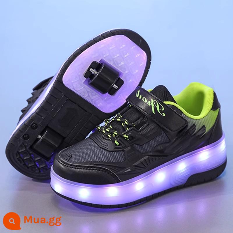 Bé Gái Heelys Mùa Xuân Thu 2024 Trẻ Em Mới Đôi Lăn Bé Gái Hợp Thời Trang Con Lớn Vô Hình Giày Trượt Patin - Xanh đen [Mẫu bán chạy nhất]