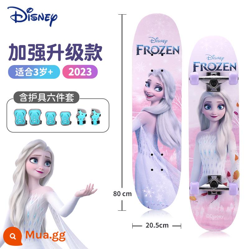 Disney dành cho trẻ em mới bắt đầu trượt ván đôi rocker bốn bánh bé trai và bé gái 3-6-12 tuổi Xe tay ga Aisha chuyên nghiệp - Mẫu cải tiến năm 2023 [Băng và tuyết hồng 31 inch] 6 tuổi +/Ván trượt cấp độ đầu vào + Bộ đồ bảo hộ