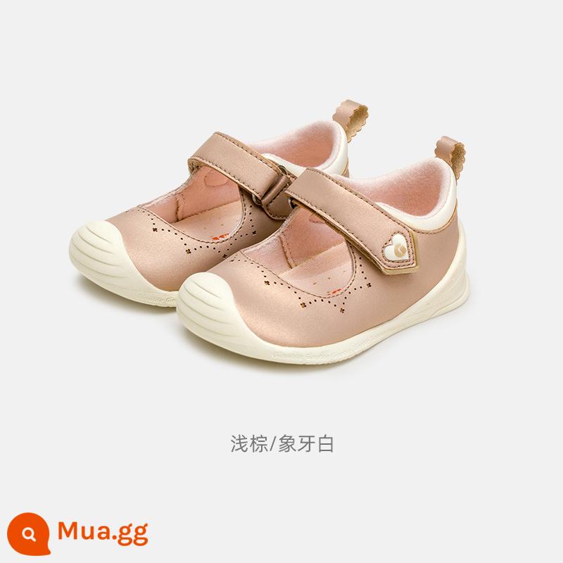 Konipu 2022 Summer Key Shoes Baby Step By Baby Learning Sandal Nam Sweet Shoes TXGB1981 - 1982 nâu nhạt/ trắng ngà