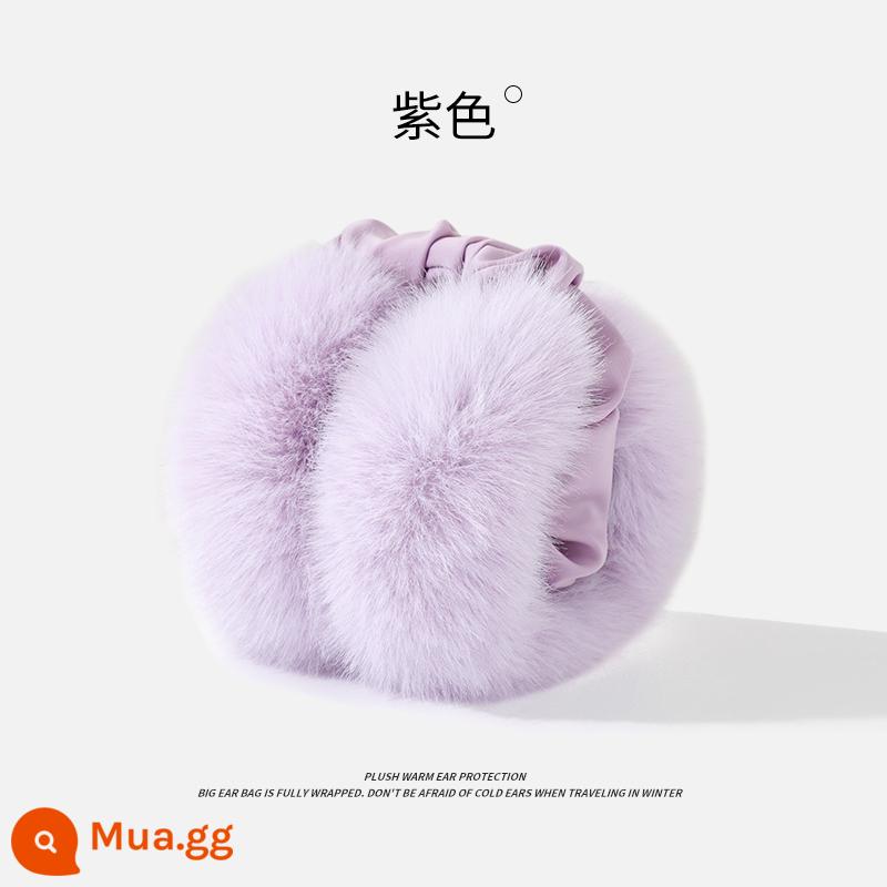 Earmuffs Winter Women's Earmuffs New Ear Warms Đi xe đạp Antifreeze Ear Covers Cold Warm Ear Packs Bảo vệ tai Dễ thương Sang trọng - Màu tím