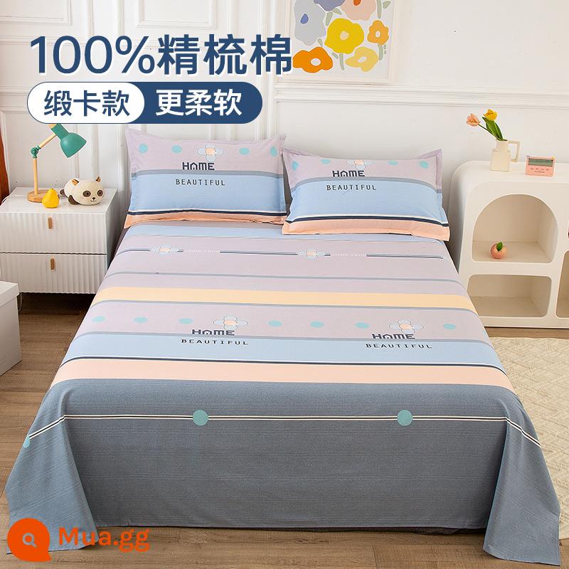 Cotton nguyên chất dày cũ vải thô giường đơn mảnh 100 cotton trẻ em chăn đơn ký túc xá sinh viên đơn 3 mảnh vải bố - Nhịp điệu đô thị [mềm mại và thân thiện với làn da]