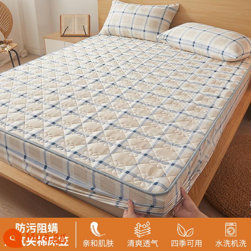 Ga trải giường chần bông trang bị đơn mảnh 2023 mới hợp thời trang cotton không nguyên chất bao gồm ga trải giường túi đệm giường bộ ga trải giường chống bụi - Ying Lunge [Cố định chống trượt toàn diện bằng chăn bông 360°]