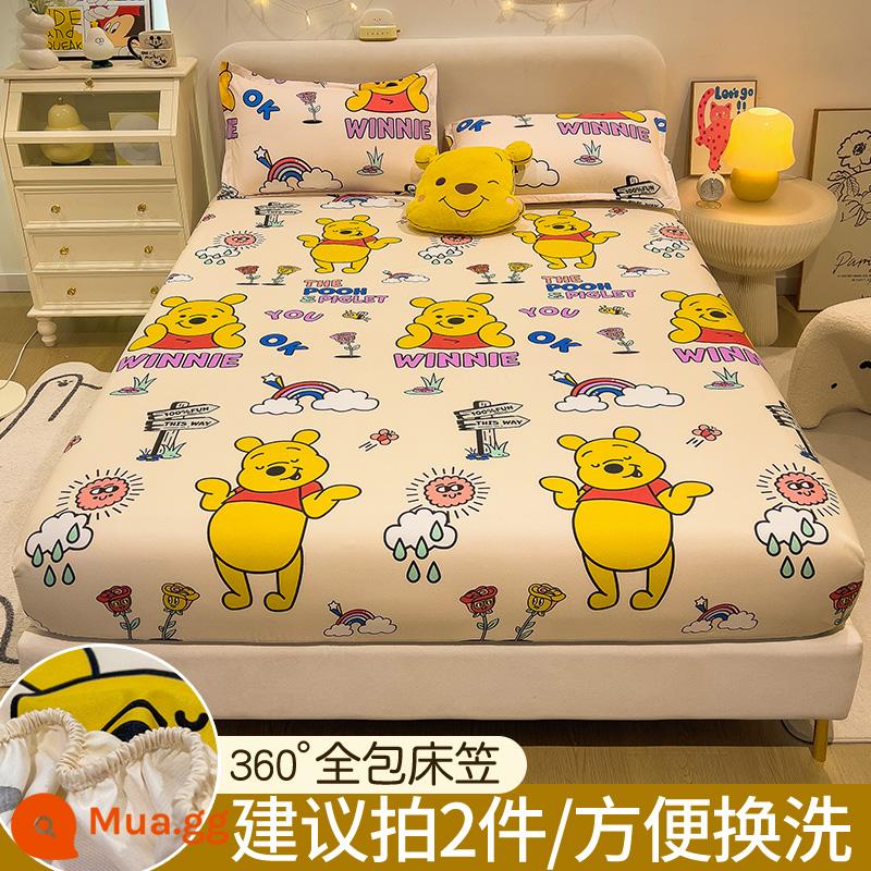 Disney Trang Bị Tấm Đơn Bộ Drap Giường 2023 Mới Giường Simmons Nệm Túi Ngủ Không Nguyên Chất Cotton Chăn Ga Gối - Winnie the Pooh [Được xác thực bởi Disney]