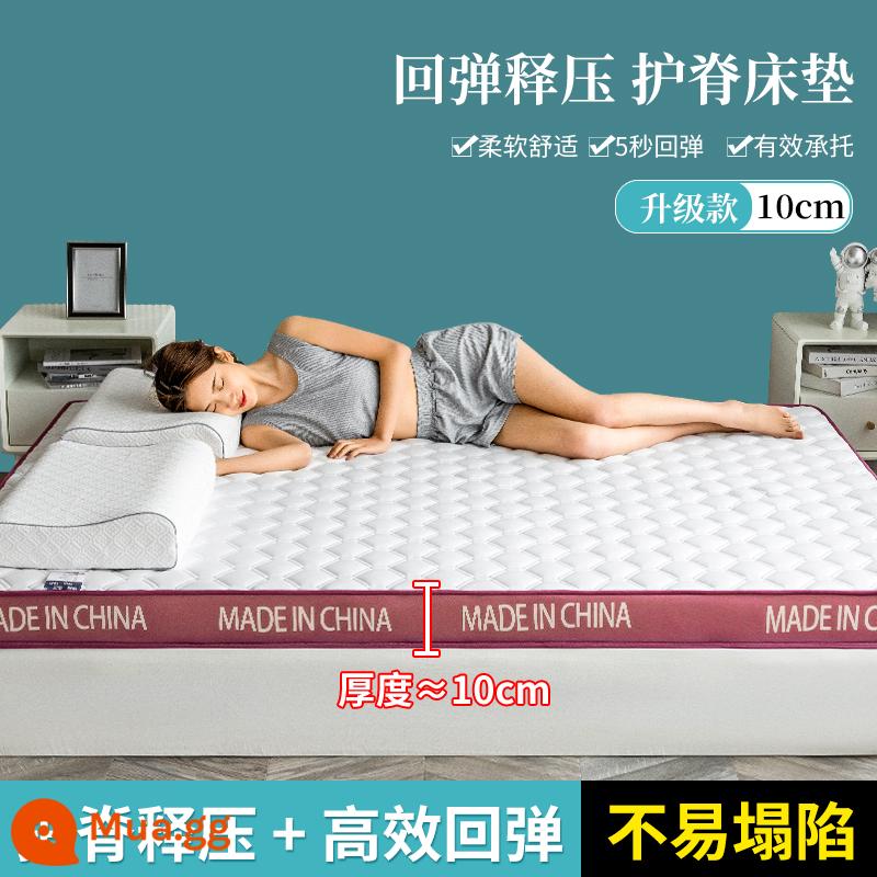 Nệm cao su đệm hộ gia đình nệm chiếu tatami chiếu ký túc xá sinh viên giường đơn cho thuê đệm lót đệm ngủ đặc biệt - Kiểu dệt kim - Macaron - tím và trắng - dày khoảng 10 cm [làm đầy bằng mủ cao su, không dễ xẹp]