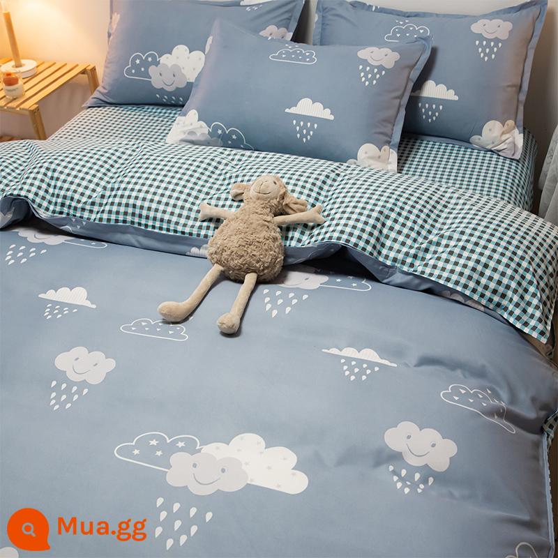 Vỏ chăn bông đơn 150x200x230 phòng ngủ đơn 2023 mới hợp thời trang vải cotton nguyên chất mùa hè vỏ chăn 3 - đám mây quyến rũ