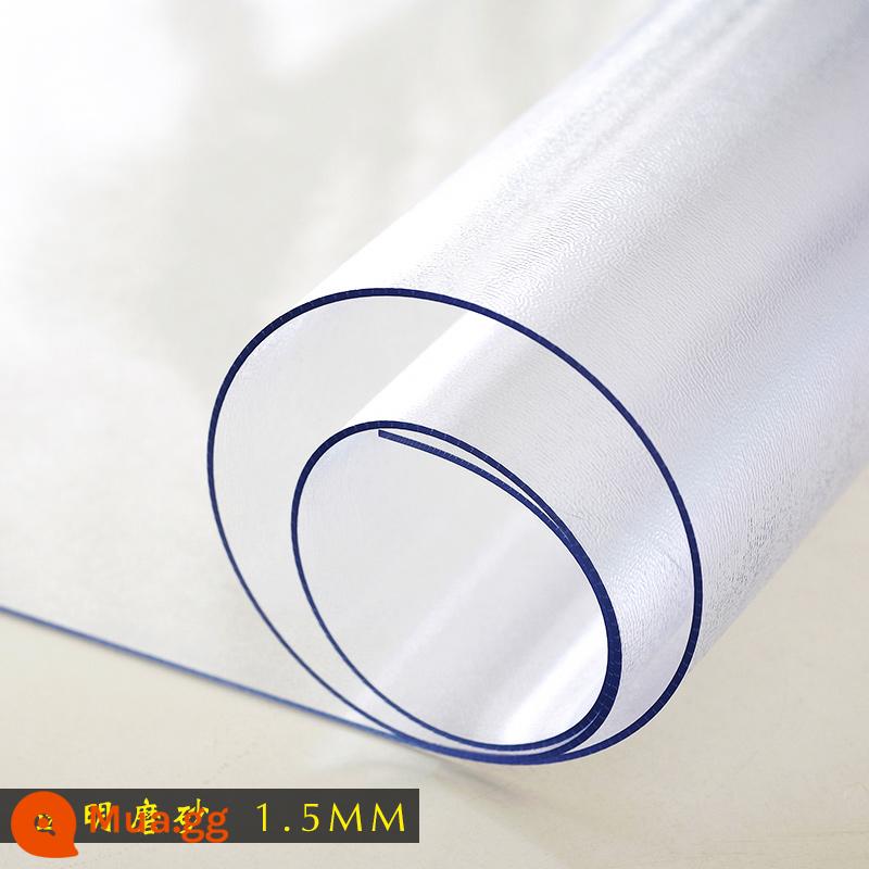 Bàn ăn PVC dày bằng vải chống thấm dầu -Resistant Cao nhiệt độ cao -Tea Tea không có bàn nhựa trong suốt trong suốt - Mờ trong suốt 1.5mm