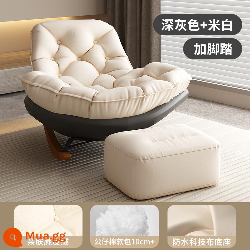 Sofa Lười Chim Cánh Cụt Hình Hoa Đính Đá Người Lớn Ghế Trưởng Thành Phòng Khách Ốc Ban Công Nhà Trong Nhà Giải Trí Yaoyao Ghế - Mẫu độc quyền [xám đậm và trắng nhạt + bàn đạp chân] da lộn tổ ong