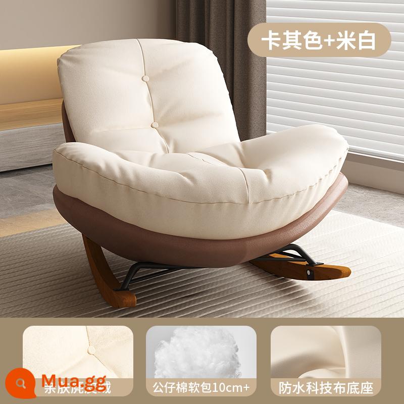 Sofa Lười Chim Cánh Cụt Hình Hoa Đính Đá Người Lớn Ghế Trưởng Thành Phòng Khách Ốc Ban Công Nhà Trong Nhà Giải Trí Yaoyao Ghế - Nâng cấp size lớn [kaki trắng] da lộn