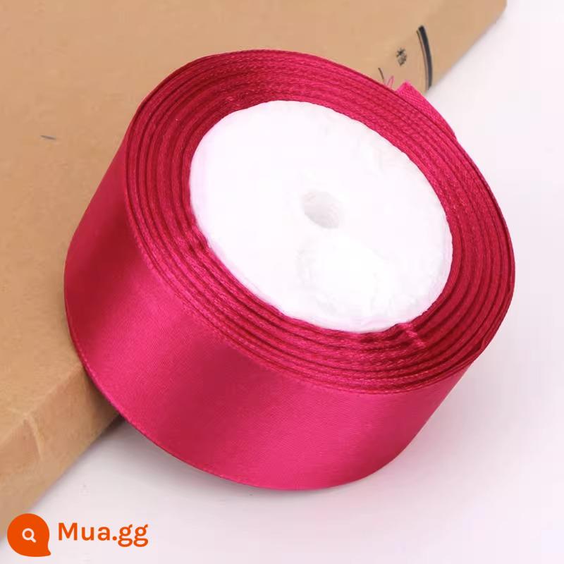 4Cm Ruy Băng Hoa Hoa Hồng Trang Trí Handmade DIY Dây Bện Tặng Ruy Băng Đỏ Nơ Satin - Màu đỏ hồng đậm (ba cuộn bất kỳ có giá 3,5 nhân dân tệ mỗi cái)