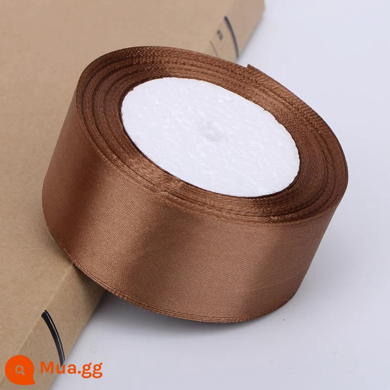 4Cm Ruy Băng Hoa Hoa Hồng Trang Trí Handmade DIY Dây Bện Tặng Ruy Băng Đỏ Nơ Satin - Brown (ba cuộn bất kỳ có giá 3,5 nhân dân tệ mỗi cuộn)