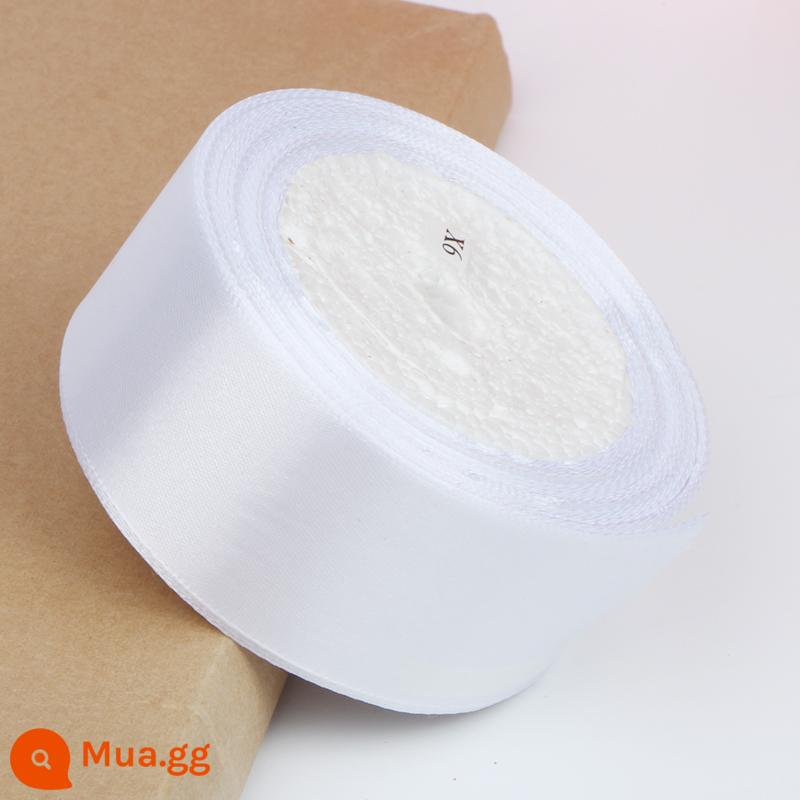 4Cm Ruy Băng Hoa Hoa Hồng Trang Trí Handmade DIY Dây Bện Tặng Ruy Băng Đỏ Nơ Satin - Màu trắng (ba cuộn bất kỳ có giá 3,5 nhân dân tệ mỗi cuộn)