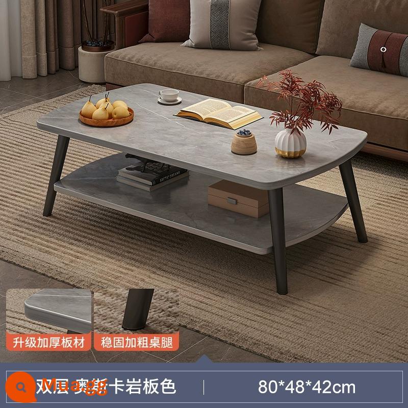 Bàn cà phê căn hộ nhỏ phòng khách nhà sofa bàn trà phòng ngủ nhà cho thuê đơn giản với bàn nhỏ tối giản hiện đại - [Mẫu 2023 được nâng cấp và dày lên] Màu đá phiến Oscar 80CM