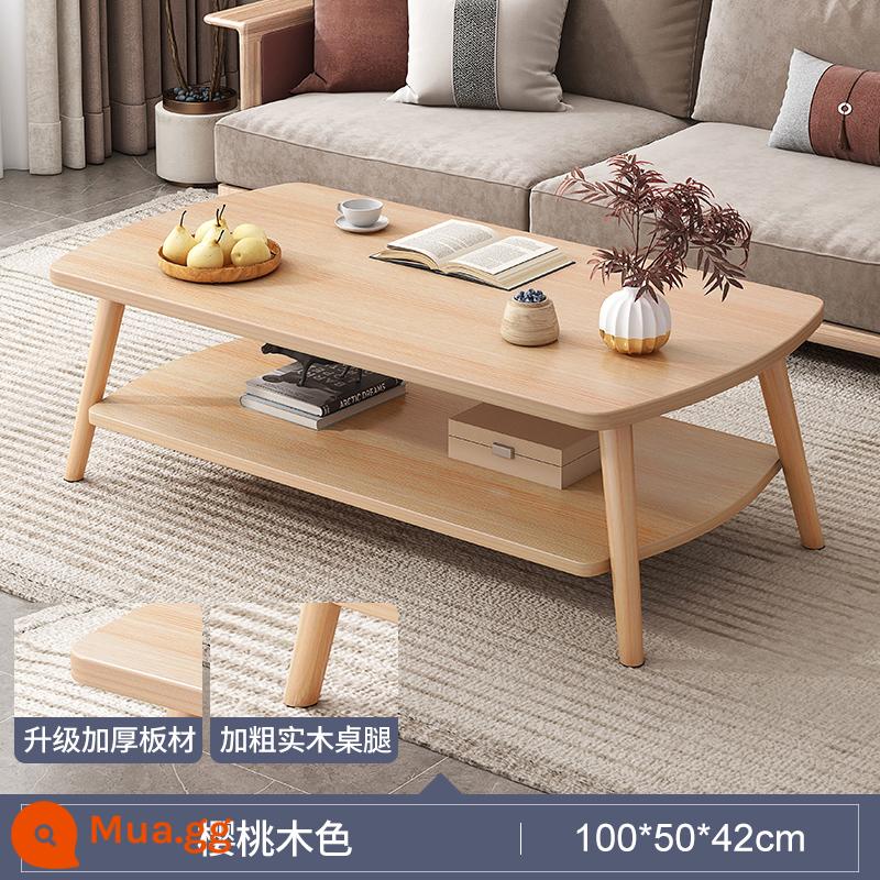 Bàn cà phê căn hộ nhỏ phòng khách nhà sofa bàn trà phòng ngủ nhà cho thuê đơn giản với bàn nhỏ tối giản hiện đại - [Mẫu 2023 được nâng cấp và làm dày] Màu gỗ anh đào 100CM