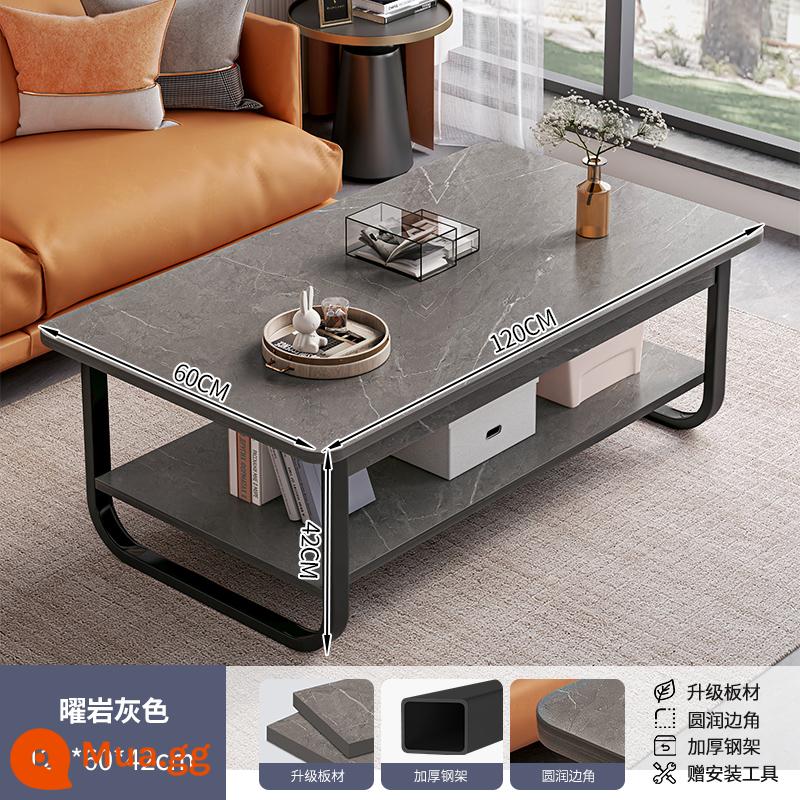 Bàn cà phê căn hộ nhỏ bàn cho thuê nhà đơn giản hiện đại tối giản sofa bên một vài phòng khách đơn giản bàn cà phê gia đình bàn trà - Obsidian xám 120*60*42cm[chân khung thép dày]