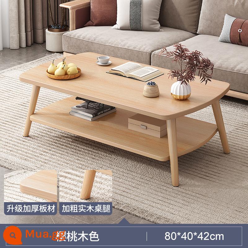 Bàn cà phê căn hộ nhỏ phòng khách nhà sofa bàn trà phòng ngủ nhà cho thuê đơn giản với bàn nhỏ tối giản hiện đại - [Mẫu 2023 được nâng cấp và làm dày] Màu gỗ anh đào 80CM