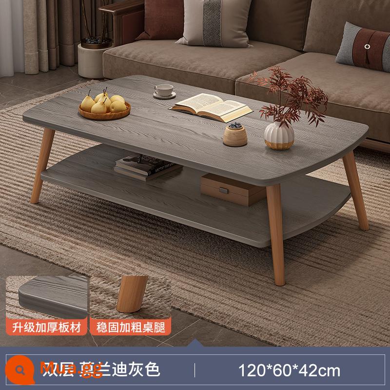 Bàn cà phê căn hộ nhỏ phòng khách nhà sofa bàn trà phòng ngủ nhà cho thuê đơn giản với bàn nhỏ tối giản hiện đại - [Mẫu 2023 được nâng cấp và dày lên] Xám Morandi 120CM