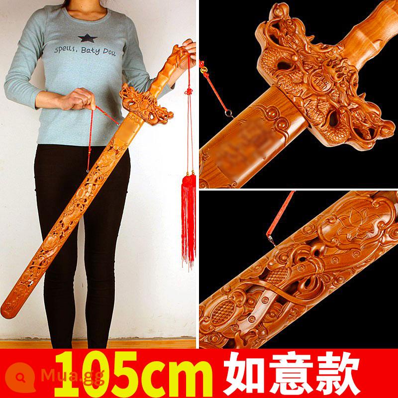 Peach Peach Sword mặt dây chuyền Tao Boy Lin Zhengying's Peach Sword Sword Trumpet Em bé mang theo phòng ngủ bên mình - Kiếm Như Ý dài 1,05m + Gỗ đào thật