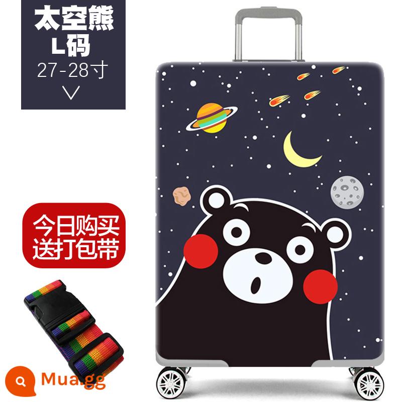 Đàn hồi vali bảo vệ xe đẩy va li che bụi túi 20 inch 24 inch 28 inch dày chống mài mòn - Space Bear L size 27-28 inch