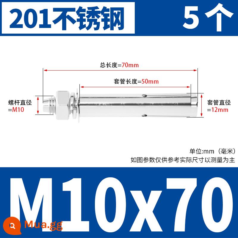 Vít mở rộng 6 mm vít mở rộng bên ngoài sắt mạ kẽm kéo vít nổ hoàn chỉnh ống mở rộng tiêu chuẩn quốc gia M8M10M12 - Chất liệu M10*70[5 miếng]201