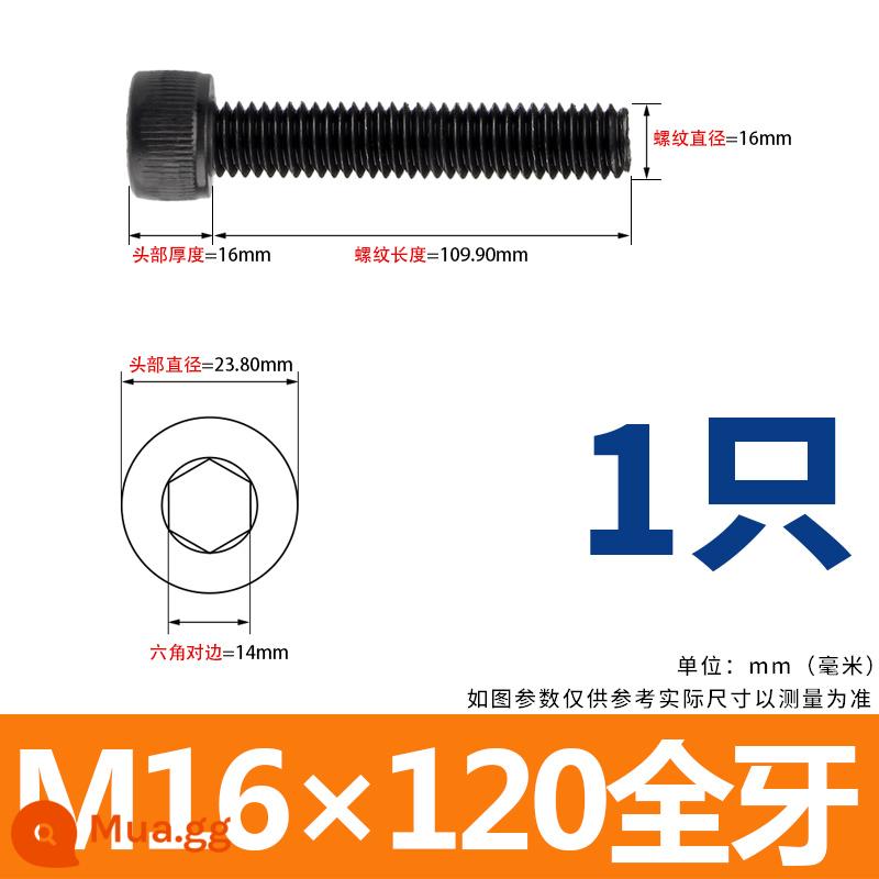 Vít lục giác cường độ cao cấp 12.9 Bu lông đầu hình trụ Vít đầu cốc M1.6M2M2.5M3M4M5M6M8 - M16x120 [1 cái]