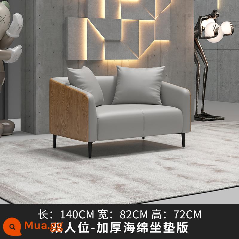 SF Miễn Phí Vận Chuyển Sofa Văn Phòng Kinh Doanh Đơn Giản Bàn Kết Hợp Bộ Hiện Đại Tiếp Tân Đơn Giải Trí Phòng Tiếp Tân - Ghế đôi, màu xám nhạt [đệm ghế xốp dày]