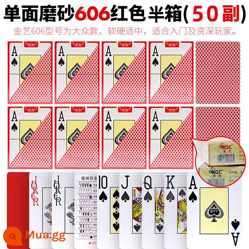 Poker Đức Châu nhựa đặc biệt poker bán buôn PVC chống thấm nước chống gấp ký tự lớn thẻ chơi cao cấp poker chất lượng cao - Vàng Art 606 (50 đôi đỏ)