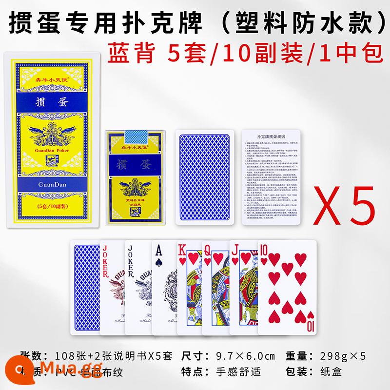 Sỉ full box 100 đôi xi cao cấp custom xi 3a xi chữ to chất lượng cao - Running Bull Plastic Egg Poker Blue (5 hộp/10 đôi)