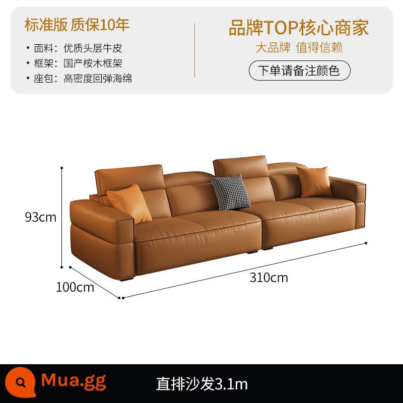 DDC kết hợp ghế sofa da tối giản theo phong cách Ý đơn giản hiện đại căn hộ nhỏ phòng khách đầu lớp da bò đậu phụ khối hàng thẳng - [Phiên bản tiêu chuẩn - da bò lớp 1 cao cấp] Hàng thẳng 3.1M