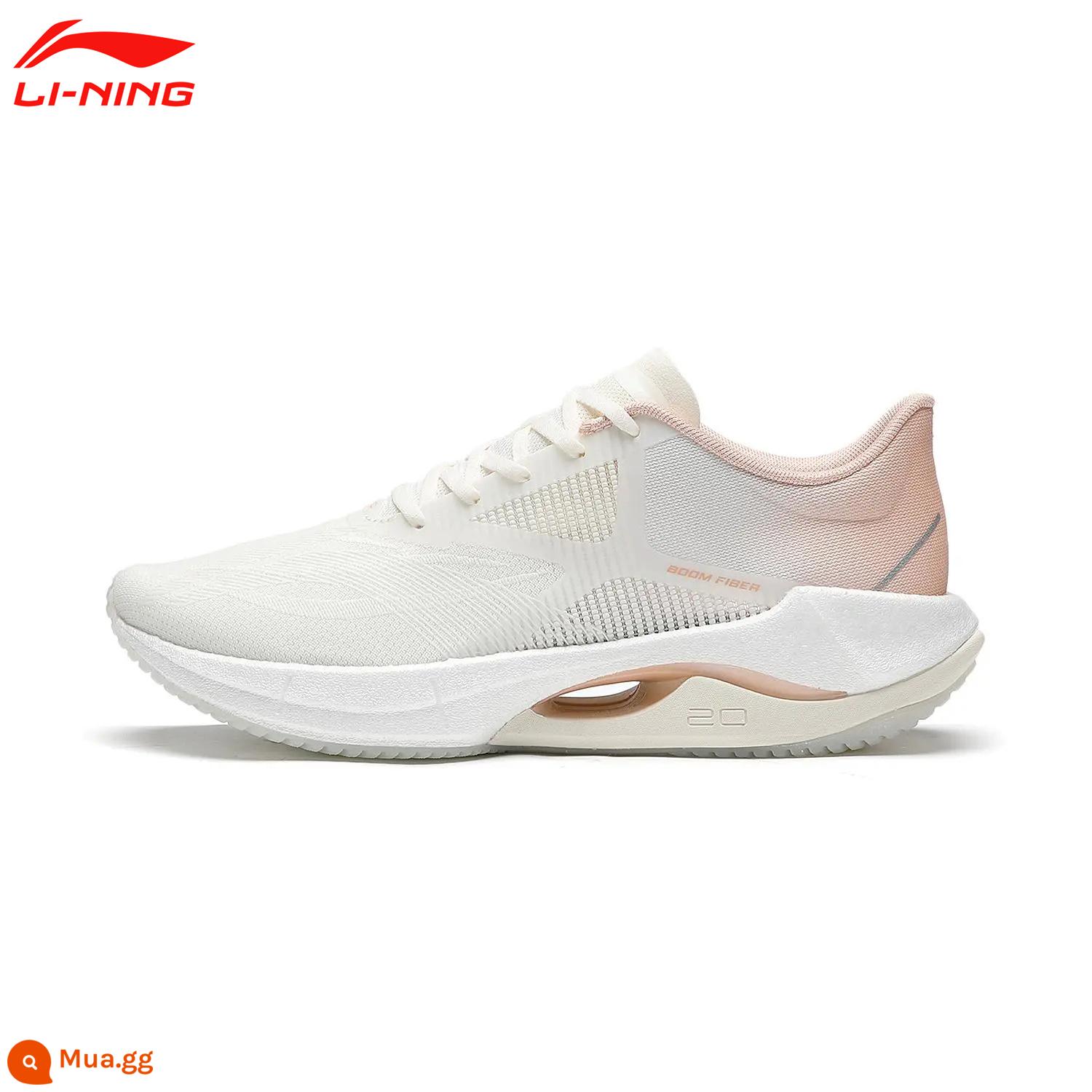 Giày chạy bộ thế hệ thứ 20 siêu nhẹ Li Ning dành cho nam và nữ mùa xuân 2023 bề mặt lưới nhẹ thoáng khí có độ đàn hồi cao nhẹ giày chạy bộ đua xe chuyên nghiệp - [Nữ Siêu Nhẹ 20] T002-6 Màu be/Hồng cam đào